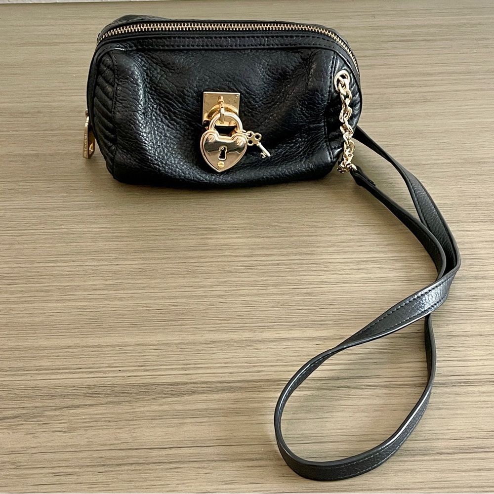 Juicy Couture black leather crossbody purse